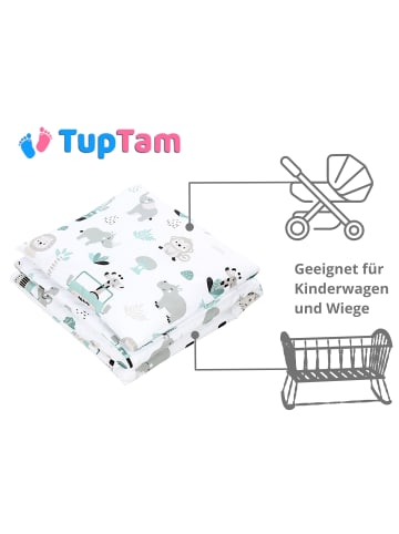 TupTam Unisex Baby Wiegenset 4-teilig in grün/silber