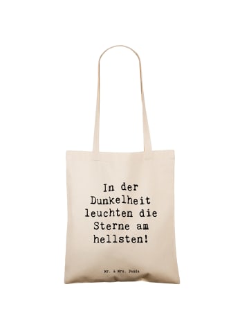 Mr. & Mrs. Panda Tasche Spruch Angst vor Dunkelheit überwinden m... in Creme