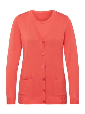 GOLDNER Kurzgröße:  Twinset Klassisches Stricktwinset in koralle