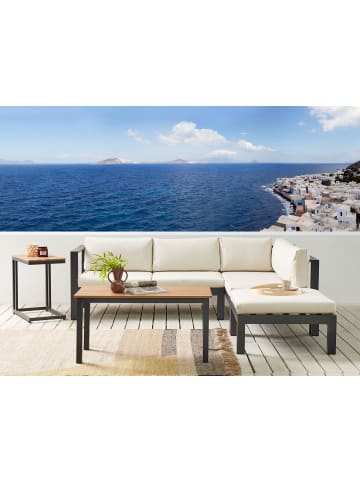Beliani 4-tlg Sitzgruppe MESSINA in Schwarz/Beige/Braun