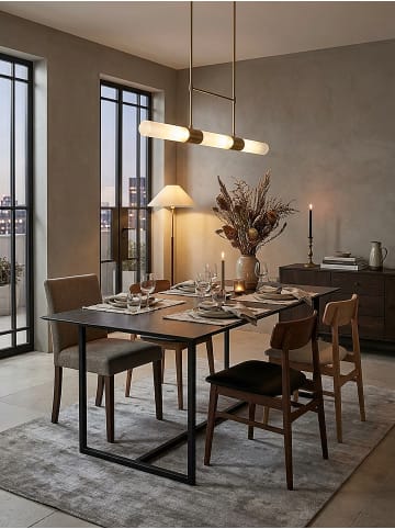 KADIMA DESIGN Esstisch Glaskeramik Schwarz Modern Premium Esszimmer Industrial in Schwarz