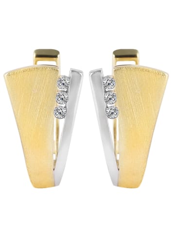 Adeliás Damen Ohrringe – Ohrstecker aus 333 Gold mit Zirkonia in weiß