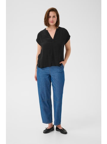Kaffe Kurzarm-Bluse KAanja Regular fit in Black Deep
