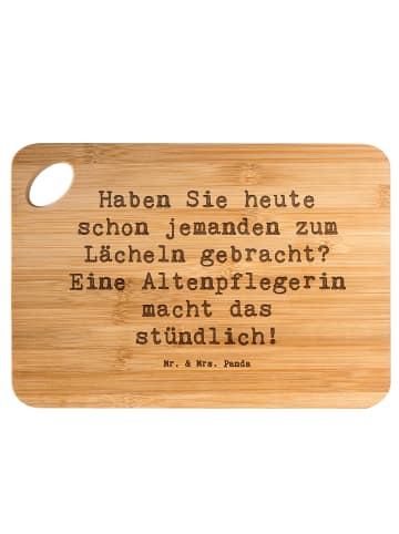 Mr. & Mrs. Panda Küchenbrett Spruch Altenpflegerin Lächeln mit S... in Braun