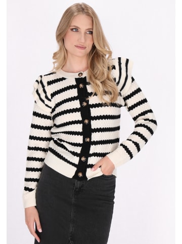 DreiMaster Vintage Cardigan in Schwarz Weiss Streifen