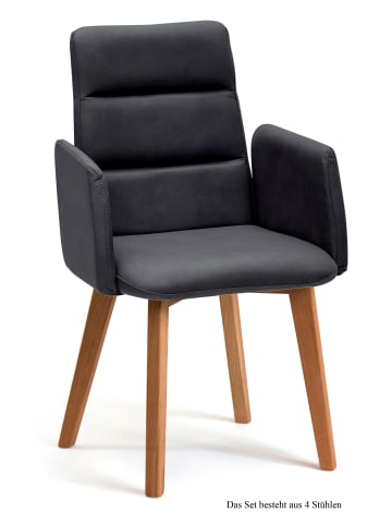58 aufm Kessel ARMLEHNSTUHL (4er-Set) Darelle 52x92x60 Eiche geölt/Anthrazit