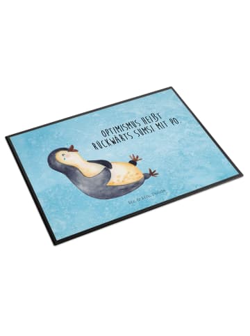 Mr. & Mrs. Panda tischauflage Pinguin Lachen mit Spruch in Eisblau