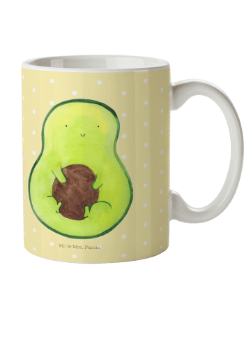 Mr. & Mrs. Panda Kindertasse Avocado Kern ohne Spruch in Gelb Pastell