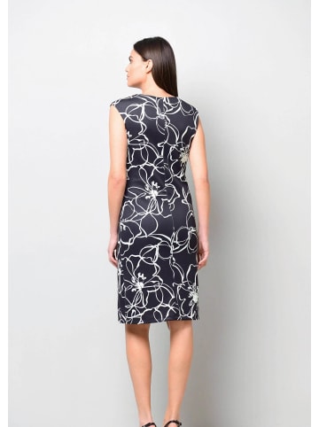 Alba Moda Florales Druckkleid mit Rundhals in schwarz