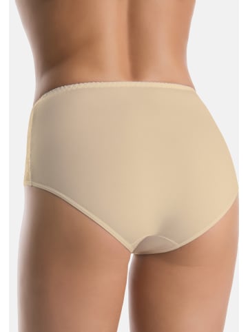 Teyli 3er Pack: Hohe Taille Baumwollslip mit Spitze Loren in beige