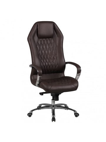 KADIMA DESIGN Bürostuhl MONTEREY Echt-Leder Schreibtischstuhl 120KG in Braun