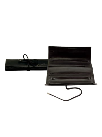 Windrose Nappa Schmuckkasten Leder 23.5 cm in schwarz