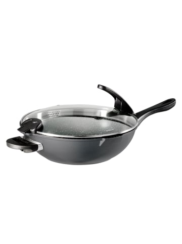 Stoneline Wokpfanne 32 cm | mit Deckel in Anthrazit