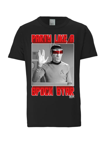 Logoshirt T-Shirt Star Trek - Spock, Party in schwarz