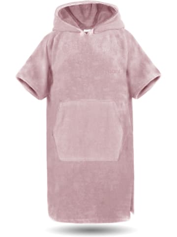 normani Surfer Poncho - Baumwoll Bademantel mit Kapuze in Rosa