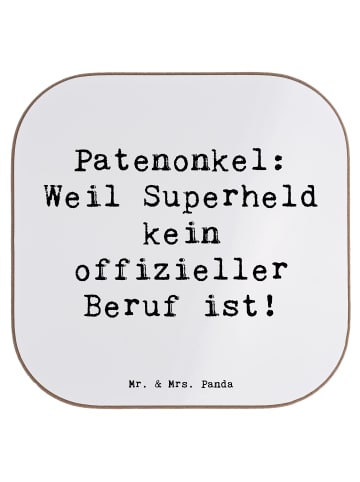Mr. & Mrs. Panda Untersetzer für Gläser Spruch Patenonkel Superh... in Weiß