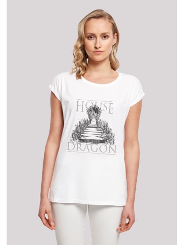 F4NT4STIC Extended Shoulder T-Shirt House Of The Dragon Throne in weiß