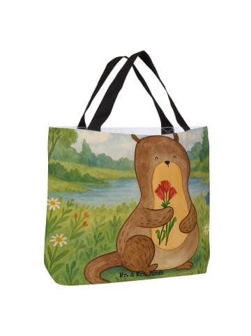 Mr. & Mrs. Panda Shopper Otter Blumenstrauß Design ohne Spruch in Weiß