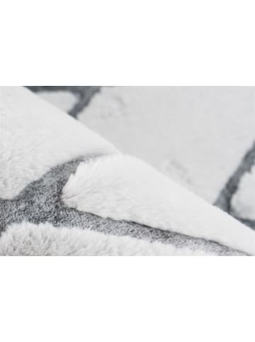 Kayoom Hochflor Teppich Vivica 225 in weiß - anthrazit - rechteckig