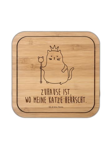Mr. & Mrs. Panda kork untersetzer Katze König mit Spruch in Transparent