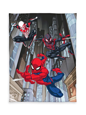 Herding Fleecedecke Spider Man 130x170cm in Grau / Rot