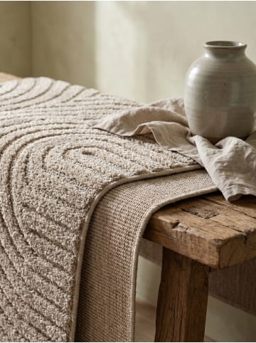 KADIMA DESIGN Hochflorteppich 3D Bögen Boho Waschbar Wohnzimmer in Beige