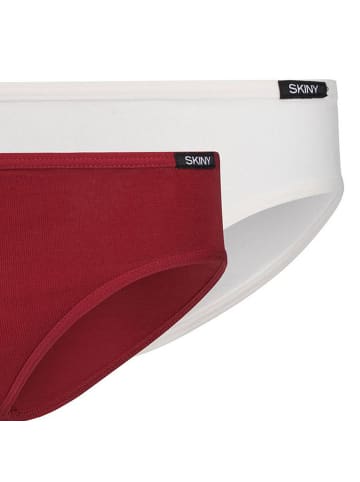 Skiny Slip 2er Pack in Rot/Weiß