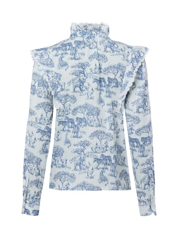 Marie Lund Bluse July in ecru blau - 0002