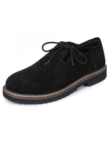 PAULGOS Haferlschuhe Trachten Schnürschuh Echtleder in Schwarz