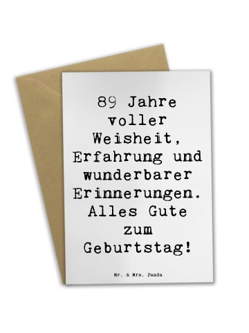 Mr. & Mrs. Panda Beileidskarte Spruch 89. Geburtstag mit Spruch in Weiß