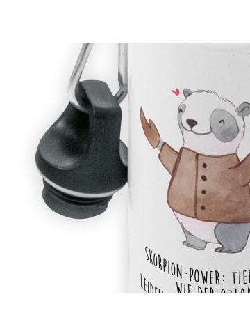 Mr. & Mrs. Panda Trinkflasche Skorpion Astrologie mit Spruch in Weiß