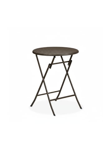 relaxdays Gartentisch "Rattan-Optik" in Braun - (H)75 x Ø 60 cm