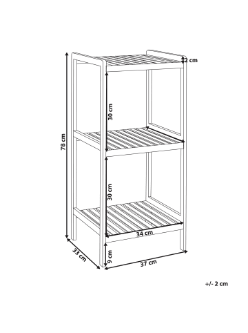 Beliani Badezimmerregal BAXLEY in Braun - (W) 37 x (H) 78 x (L) 33 cm