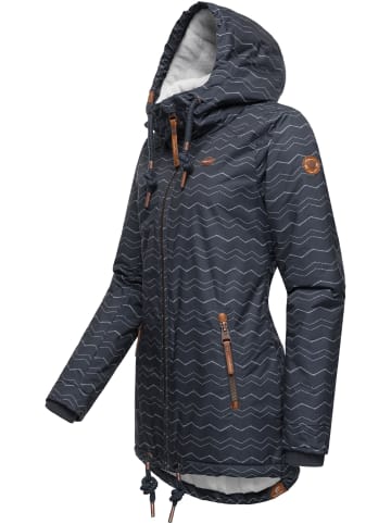 ragwear Winterjacke Zuzka Winter in Navy Zig Zag22