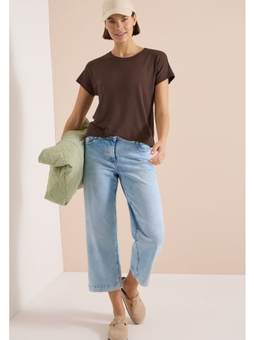 Cecil Solid Structure Shirt in Brown Cacao