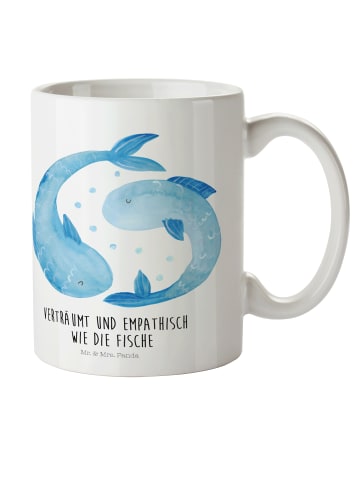 Mr. & Mrs. Panda Haferl Sternzeichen Fische mit Spruch in Weiß