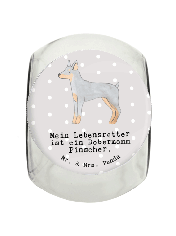 Mr. & Mrs. Panda Leckerli Glas Dobermann Pinscher Lebensretter m... in Grau Pastell