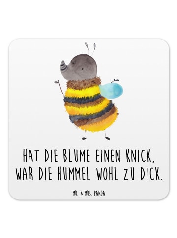 Mr. & Mrs. Panda Bierdeckel Hummel flauschig mit Spruch in Weiß