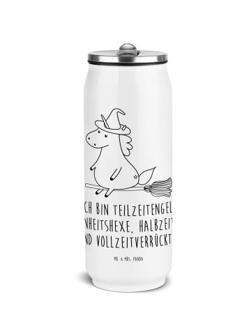 Mr. & Mrs. Panda Getränkedosen Trinkflasche Einhorn Hexe mit Spruch in Weiß