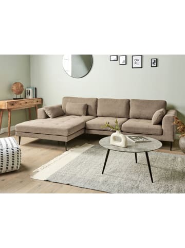 Beliani Ecksofa FLAM in Braun/Schwarz - (W) 275 x (H) 80 x (L) 158 cm