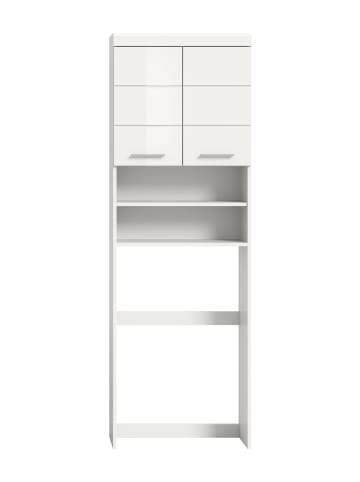 xonox.home Waschmaschienenüberbau in weiß/weiß hochglanz - (B) 63 x (H) 191 x (T) 24