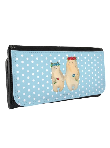 Mr. & Mrs. Panda Wallet Bären mit Blumenkranz ohne Spruch in Türkis Pastell