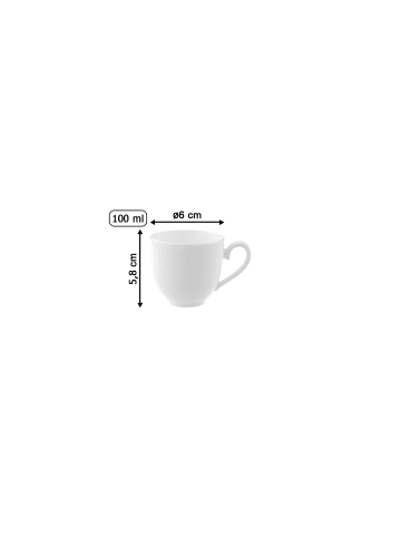 Villeroy & Boch 6er Set Mokka-/ Espressotasse Royal 100 ml in weiß