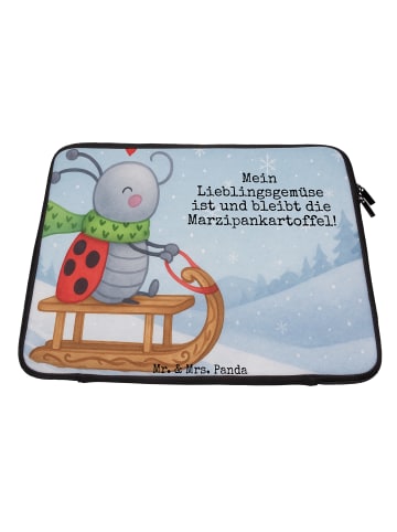 Mr. & Mrs. Panda Laptop Tasche Smörle Rodeln Design mit Spruch in Weiß