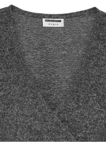 Noisy may Top V-Neck Wrap Langarm Regular Fit in Dunkelgrau