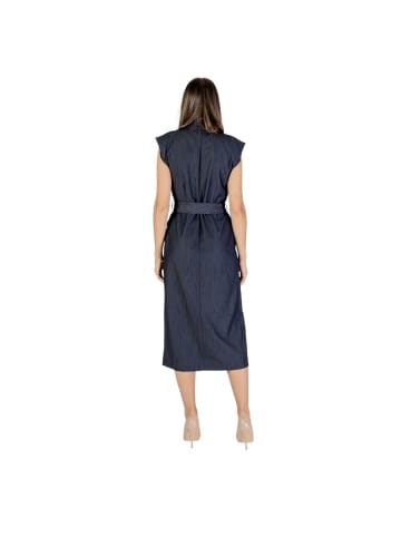 ICHI Blau Polyester Langes Kleid
