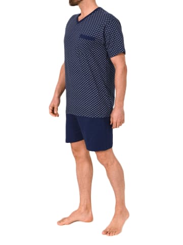 NORMANN Kurzarm Schlafanzug Shorty Pyjama print in hellblau