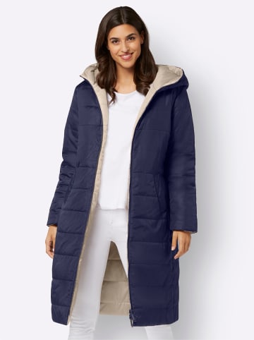 Sieh an! Wende-Mantel in marine-beige