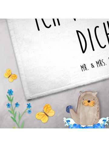 Mr. & Mrs. Panda Handtuch Bär Vermissen mit Spruch in Weiß