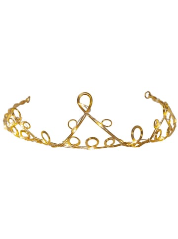 MARELIDA LED Krone Diadem beleuchtet Kopfschmuck L: 18cm in gold